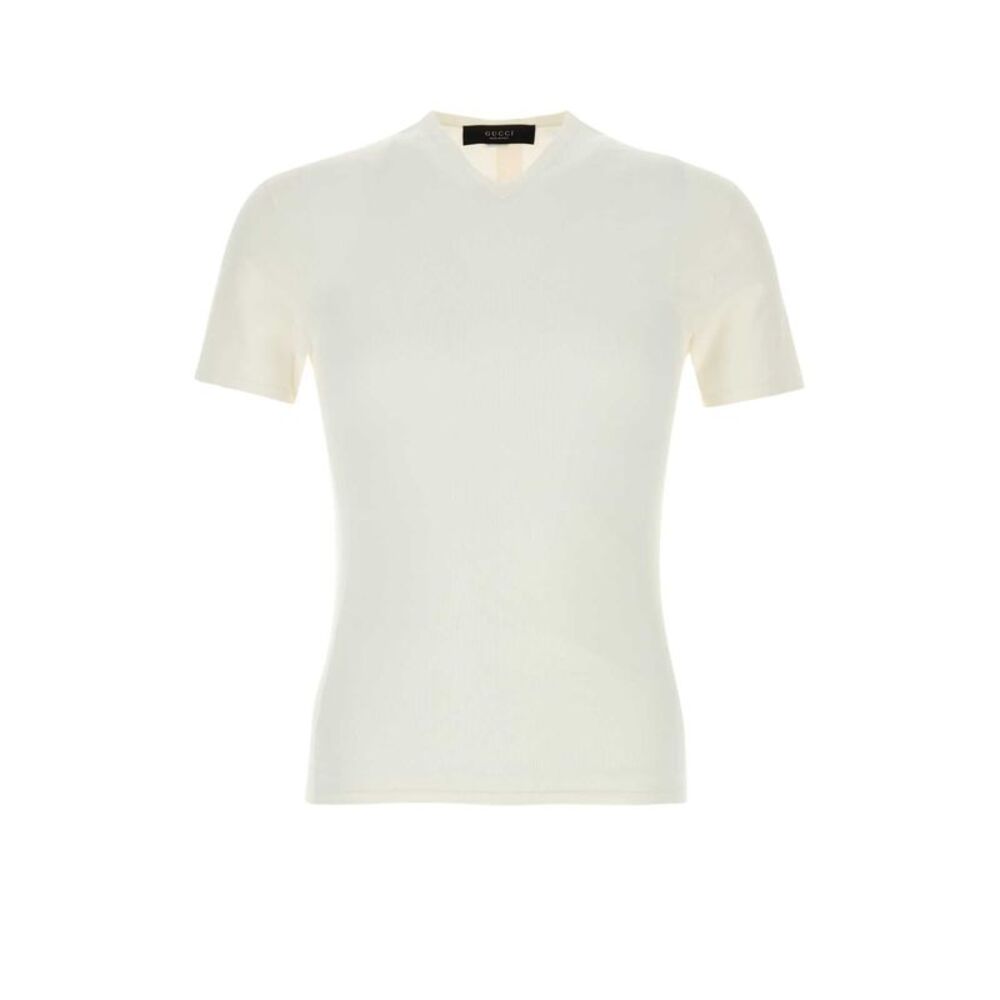 Gucci Men White Knit T-Shirt